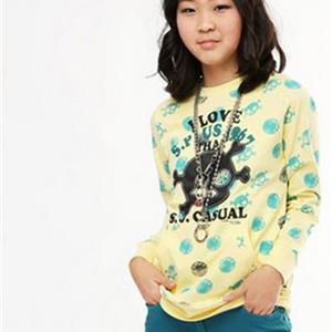 少宜童装女童学生装假两件短袖供应