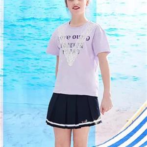 OURQ童装女童打底连帽T恤供应