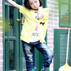 韩版夏款童装 波浪花边女童打底裤五分裤短裤子
