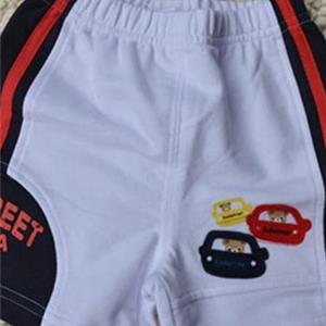 香港品牌童装批发 哆啦小贝 3-12M 纯棉纱布开胸短裤套装