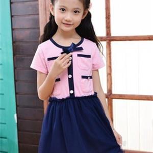 公主驾到童装女童牛仔吊带裙供应